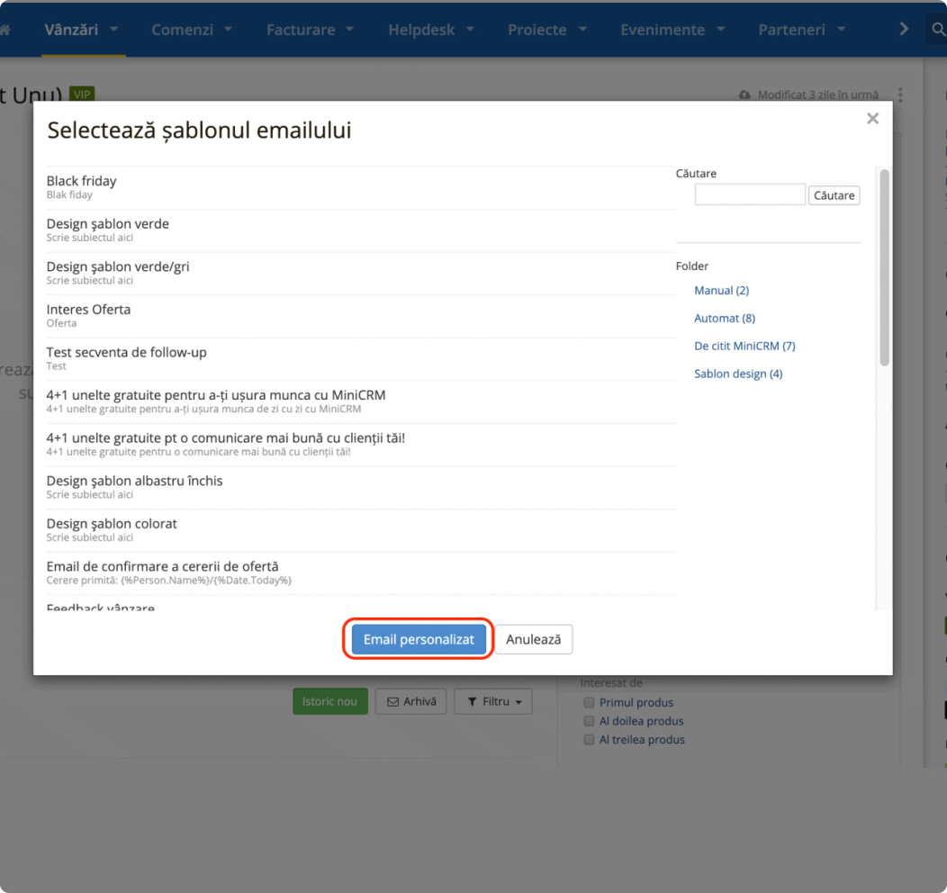 Șabloane de email dinamice