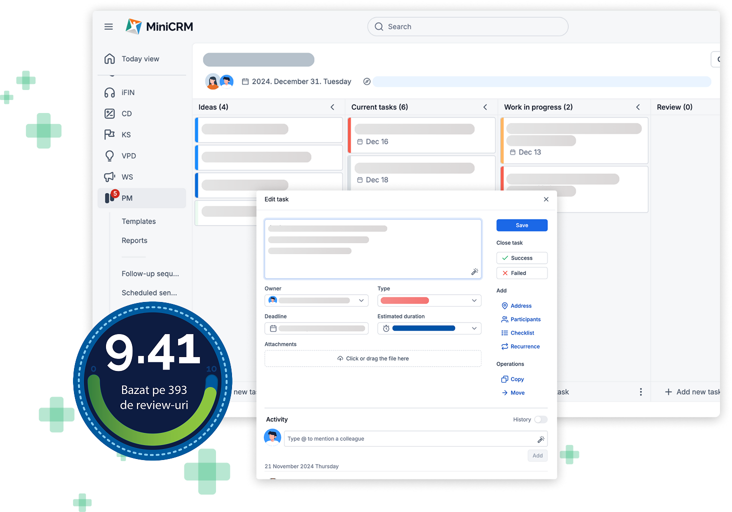 MiniCRM projektmenedzsment